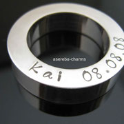 Massiver Sterlingsilber-Ring mit Name & Datum z.B. zur Geburt