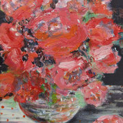 Red Flowers, Acrylics on paer