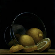 Bucket of Lemons, Oil on Board, 12"x16"