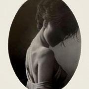 Pensive, Graphite on Paper, 9"x 12" oval. Original available.