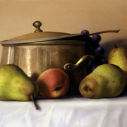 Le Pot de Cuivre, Mixed Media on Board, 11"x 14".