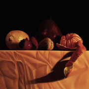 Still Life with Mandarine, Oil on canvas, 9"x12".