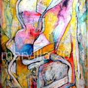 San Jorge y Dragón - Mixta sobre tabla con bastidor 84 x 50 cm