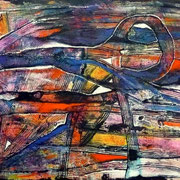 Cortando Mala Energía - Mixta sobre tabla 30 x 26 cm