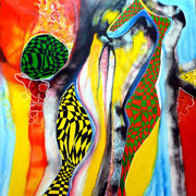 Ritmo Africano (serie Seguridad) - Mixta sobre lienzo 80 x 80 cm  /En Arte Actual Gallery On Line