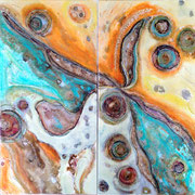 "CONVERGENCE"  diptych  (24x12 ea /24x24 oa)   $1200. set of 2  SOLD
