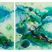 "COSMIC SEA"  diptych  (30x24/30x36-30x60 oa)  Exclusively at Wertheim Contemporary (808) 573-5972 