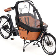 Babboe Mini Mountain Lasten e-Bike mit Regenverdeck