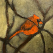 6473...8x8: oil on canvas: "cardinal" sp 21