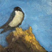 7029...8x8: oil on canvas: "tree stump" f 24