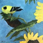 6668...8x8: oil on canvas: "goldfinch" s 22