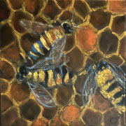 6949...8x8: oil on canvas: "bees" sp24