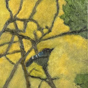 7027...8x8: oil on canvas: "ruby crowned kinglet" f 24