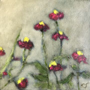 6500...8x8: oil on canvas: "zinnias" s 21