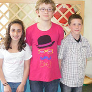 Podium individuel collège : Sarah (2ème), Louis (1er) et Dylan (3ème)