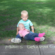 Wade & Ruby by their big brother's name on The Walk