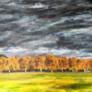 Wenn Nachts die Gaense fliegen, Acryl auf Leinwand, 80 cm x 60 cm, 2024