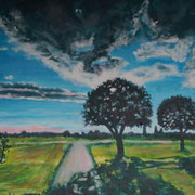 Licht und Schatten, Acryl auf Baumwolle, 50 cm x 40 cm, 2023