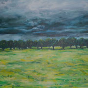 Vor dem Regen, Acryl auf Baumwolle, 80 cm x 60 cm, 2023