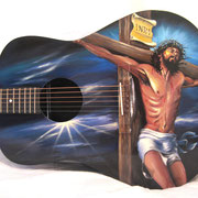 "Jesus guitar" , airbrush and handpainted on classic guitar, USA 