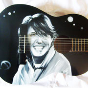 "De andrè" airbrush and handpaint on classical guitar 