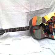 "Spiderman guitar", airbrush and handpaint on acoustic left guitar