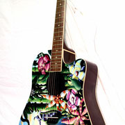 "Isola", airbrush and handpaint on acoustic guitar