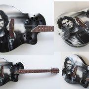 "Liga" , airbrush and handpaint on electric guitar, 2013