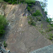 Sonnenplatte im Klettergebiet Steinicht