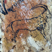 PITT MOOG, Tierskizze, Öl auf Holz, 35 x 27 cm