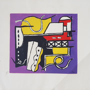 FERNAND LÉGER, o. T., “Figures rouge et jaune”, Orig. Farbserigrafie auf Arches nach einer Gouache, im Druck monogrammiert: F.L. 50, Catalogue raisonné Saphire E10 after Leger, 1954/55, Aufl. 843/1000, 38 x 56 cm