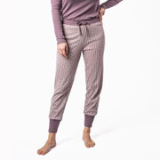 Pyjamabroek Aveline, minimal print mauve, Living Crafts