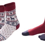 Sokken Peyton in 98% bio-katoen met 2% elastaan, per 2 paar verpakt, rendier, Living Crafts, beschikbaar in de maten 35-38, 39-42 en 43-46: prijs: 14,99 €