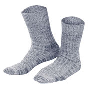 Noorse sokken Jean in 50% bio-katoen en 48% bio-wol met 2% elastaan, marineblauw mouliné, Living Crafts, beschikbaar in de maten 39-42 en 43-46, prijs: 19,99 €
