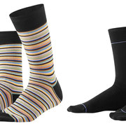 Sokken Iven in 98% bio-katoen met 2% elastaan, per 2 paar verpakt, multicolour/zwart, Living Crafts, beschikbaar in de maten 39-42 en 43-46, prijs: 12,99 €