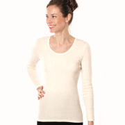 Onderhemd met lange mouwen Johanna, naturel, Living Crafts