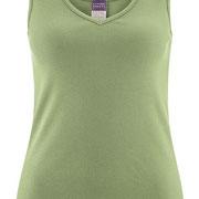 Onderhemdje Janine in 100% bio-katoen fijne rib, pistachegroen, Living Crafts, beschikbaar in de maten S, M, L en XL, prijs: 18,99 €
