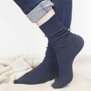 Sokken in 100% bio-katoen, marineblauw, Living Crafts