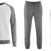 Pyjama Florentin in 100% bio-katoen double-face tricot, grijs, Living Crafts, beschikbaar in de maten S, M, L, XL en XXL, prijs: 69,99 €