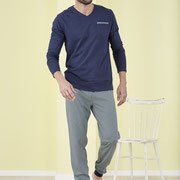 Pyjama Colin, marineblauw/groen, Living Crafts