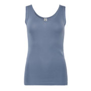 Onderhemdje Janine in 100% bio-katoen fijne rib, fluweelblauw, Living Crafts, beschikbaar in de maten S, M, L en XL, prijs: 18,99 €