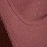 Topje in 100% bio-katoen fijne rib met ajour, oud roze, Comazo Earth, detail