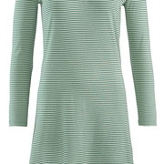 Slaapkleed Diana in 100% bio-katoen fijne rib, mistig groen/dennengroen gestreept, Living Crafts, beschikbaar in de maten S, M, L en XL, prijs: 39,99 €