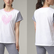 Nachthemd in 100% bio-katoen jersey, wit/blauw, Comazo Earth, beschikbaar in de maten S, M en L, prijs: 26,95 €
