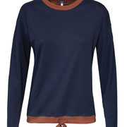 Nachthemd Lanea in 100% bio-katoen fijne rib, marineblauw, Living Crafts, beschikbaar in de maten S, M, L en XL, prijs: 29,99 €