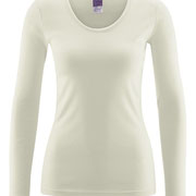 Onderhemd met lange mouwen Johanna in 100% bio-katoen fijne rib, naturel, Living Crafts, beschikbaar in de maten S, M, L en XL, prijs: 26,99 €