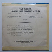 Milt Jackson Modern Jazz Quartet - Esquire EP 74