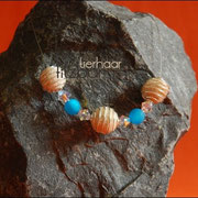 Spiralkugelkette mit Perlen u. Glasteinen in div. Farben (66 € *) (Pferdehaar, Preise auf Anfrage)