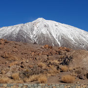 schneebedeckte Südseite des Pico del Teide