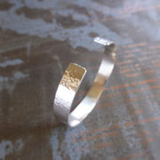 Bracelet manchette en argent 925 martelé